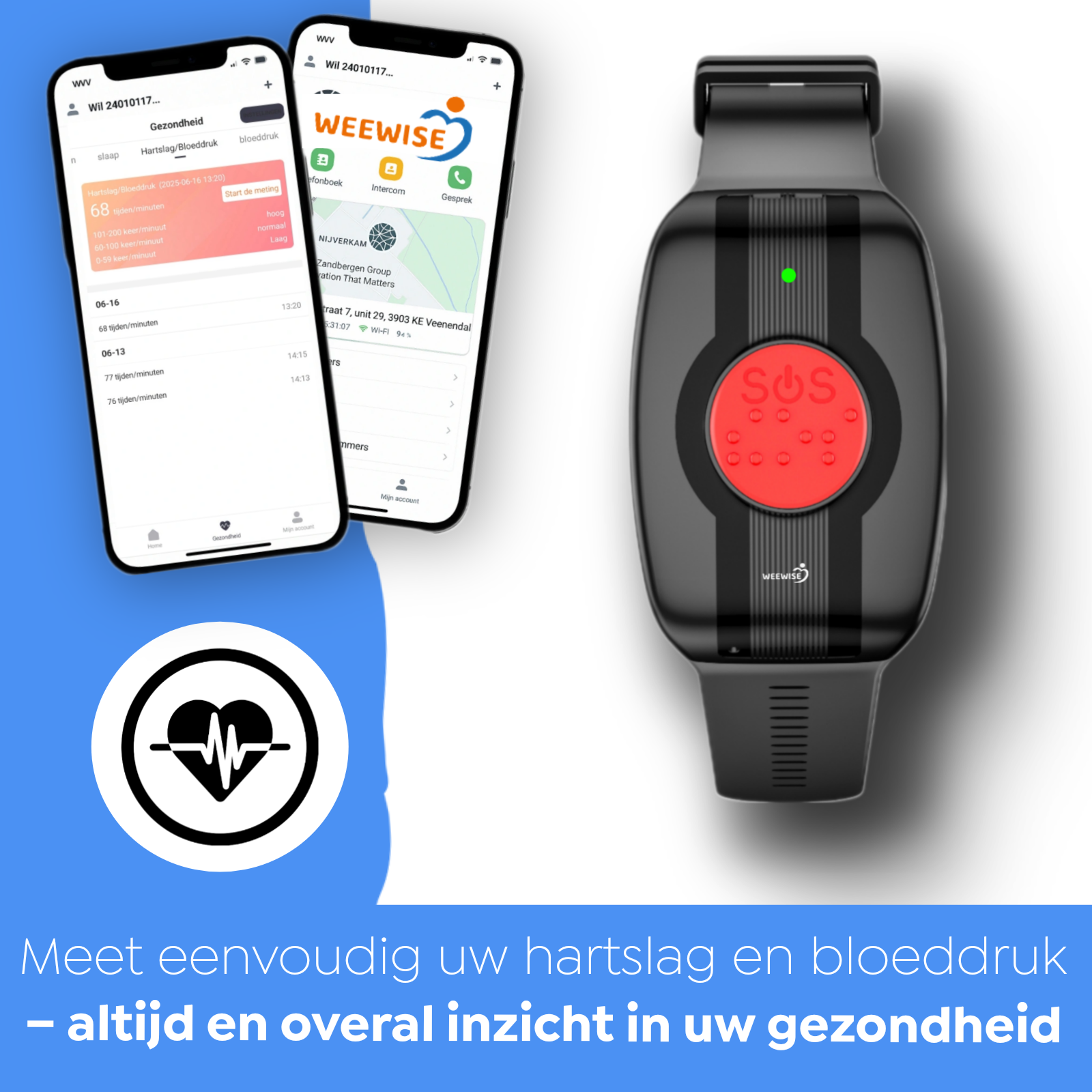 Weewise WS74 gps horloge ouderen met dementie-alzheimer
