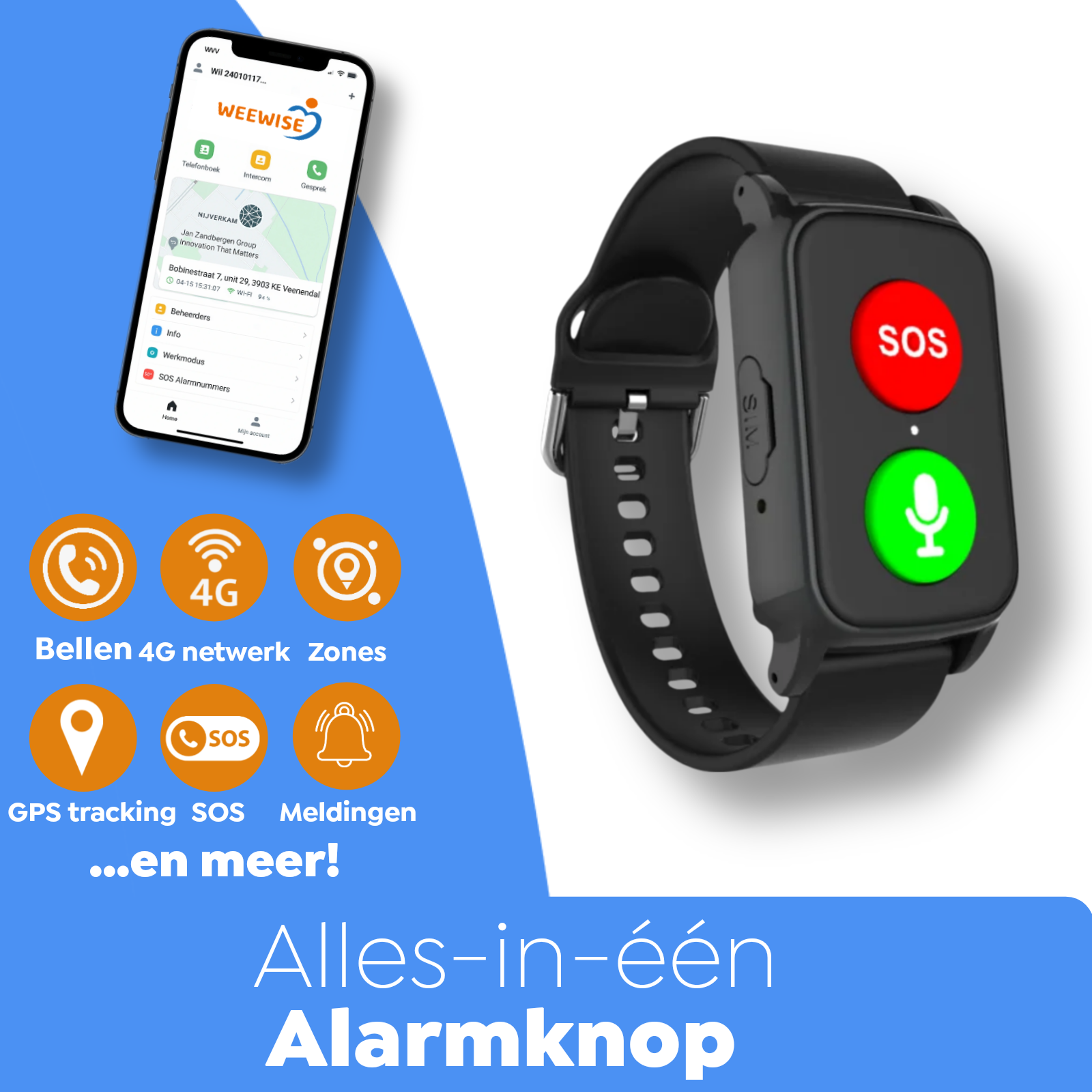 Smartwatch met valdetectie voor senioren, smartwatch met ouderenalarm en SOS-noodknop, fitnesstracker, valdetectie en GPS-locatiebepaling, waterdicht,Red Smartwatch met valdetectie voor senioren, smartwatch met ouderenalarm en SOS-noodknop, fitnesstracker, valdetectie en GPS-locatiebepaling, waterdicht,Red